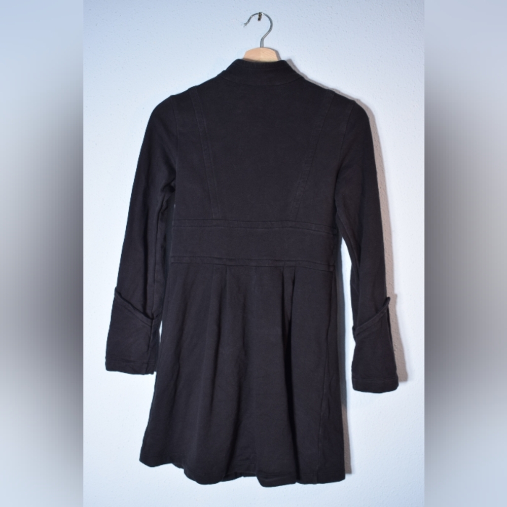 Black Military Style Coat with Gold Buttons - Picture 3 of 4